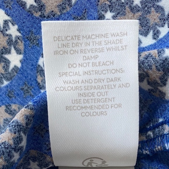 Boden Blue Cobalt Starry Ottilie Dress Waist Tie dress‎ 10L GUC - Picture 14 of 16